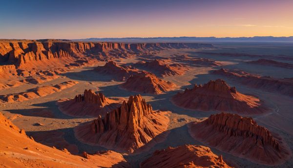 Une immensité minérale rougeoyante et mystérieuse